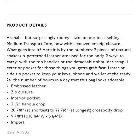 Madewell | The zip top small transport crossbody snake embossed edition - Picture 8 of 8